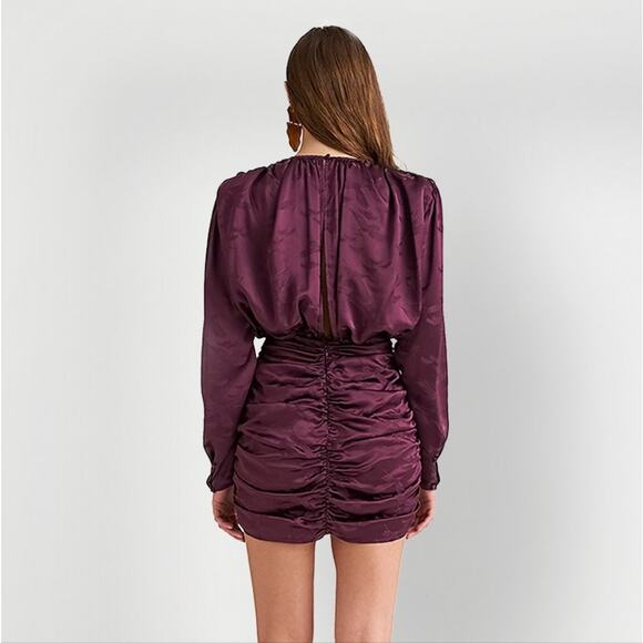 Ronny Kobo Plunge Neckline Michelle long sleeve Mini Dress Small - Picture 2 of 9